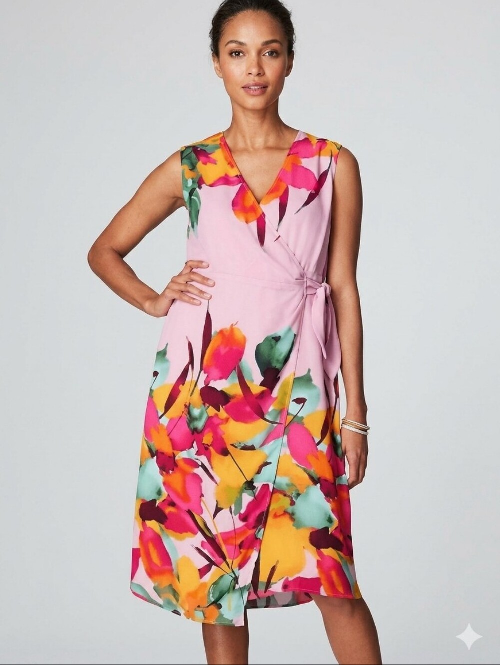 🚨NEW J. JILL Lilac Floral A-Line True Wrap Dress Wedding Summer Plus Size 3X